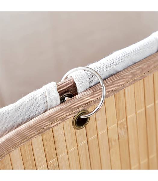 Wäschekorb Mondeville Bambus / Webstoff - Braun