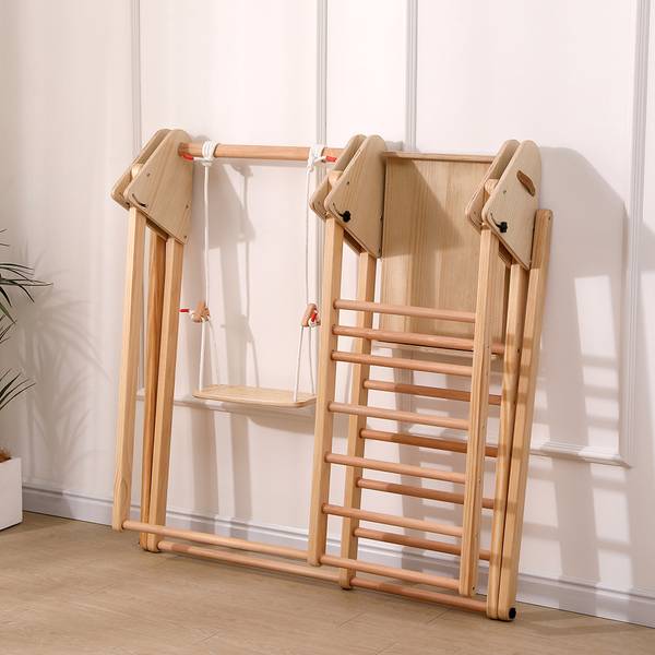 Klettergerüst IDA Braun - Holz teilmassiv - 182 x 17 x 112 cm