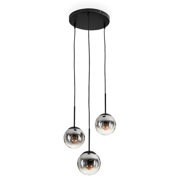 Deckenleuchte Fossobiubo Grau - Silber - Aluminium - Klarglas - 90 x 145 x 90 cm