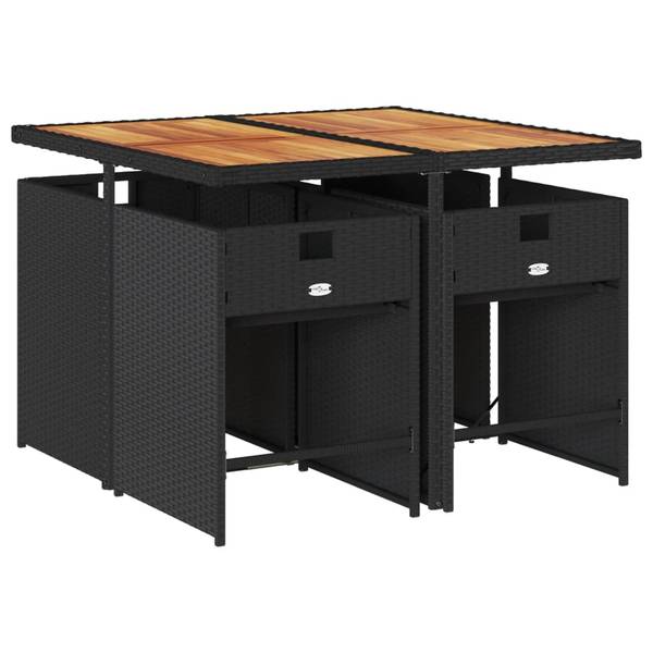 Garten Essgruppe 3043038-6 (5-teilig) Schwarz - Creme