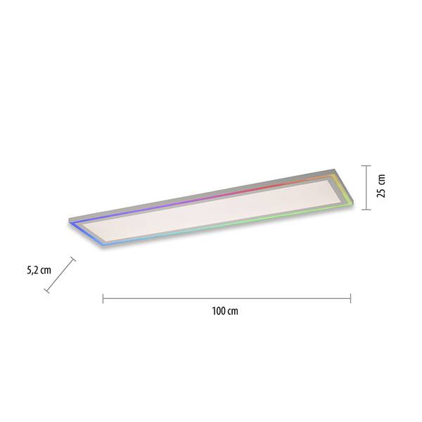 LED Deckenleuchte Panel Digital Weiß - Metall - Kunststoff - 25 x 6 x 100 cm