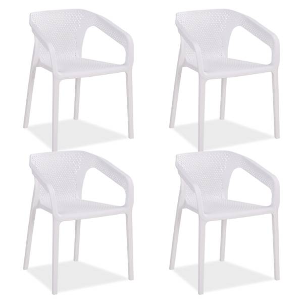 Chaise de jardin 2695 lot de 4 Blanc - Largeur : 220 cm