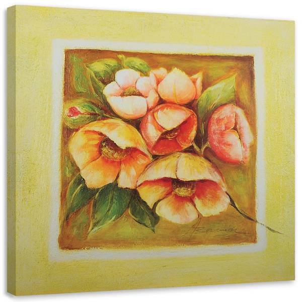 Wandbild sechs blüten 30 x 30 cm
