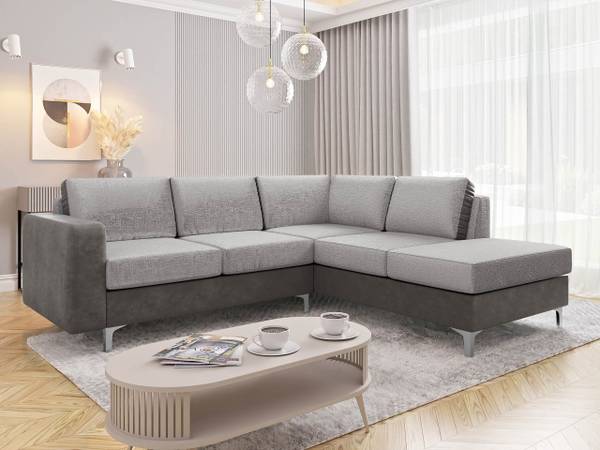 Ecksofa Orlando Select Grau - Hellgrau - Ecke davorstehend rechts