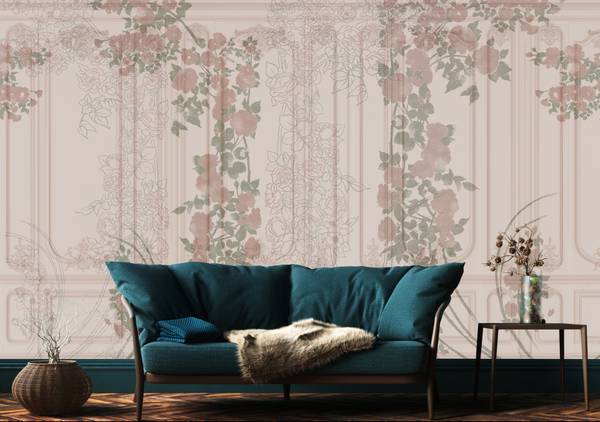 Vlies-Fotobehang BLOEMEN BAROK Bladeren 180 x 120 x 120 cm