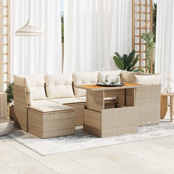 Garten-Lounge-Set 3036999-2 (7-teilig) Beige - Creme