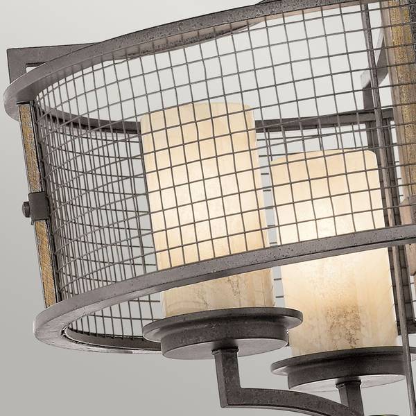 Ahrendale 4 Kronleuchter Grau - Glas - Metall - 61 x 77 x 61 cm