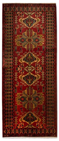 Orientteppich Nomadic Rot - Wolle - 82 x 1 x 200 cm