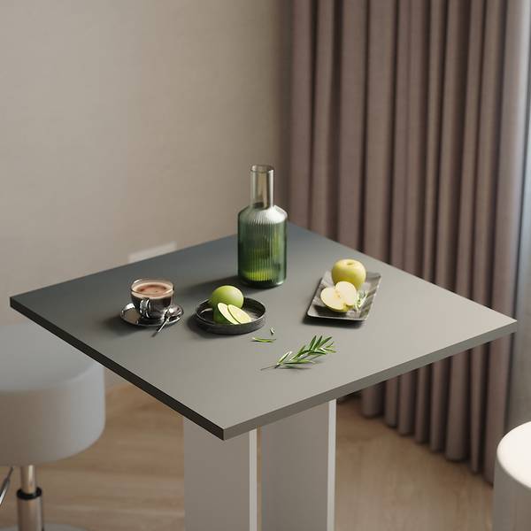 Ensemble de table à manger Repose 55738 Gris - Blanc - Polyacrylique - 65 x 78 x 65 cm