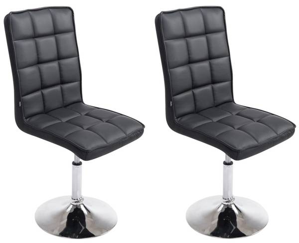 Chaise de bureau Peking V2 Lot de 2 Noir - Cuir synthétique - 43 x 90 x 59 cm