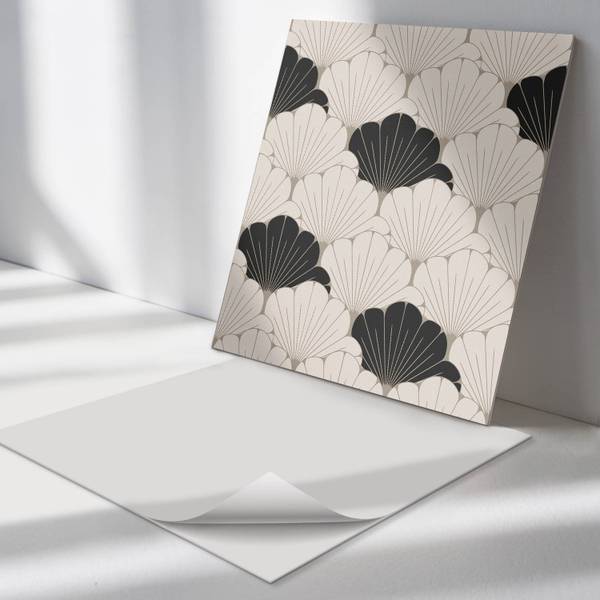 Fliesen Stilvolles Blatt 4er Set 50 x 50 cm