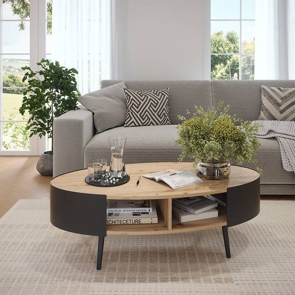 Couchtisch Lofta 58486 Schwarz - Eiche Dakota Dekor