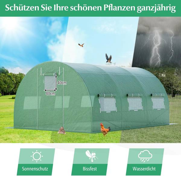 Gewächshaus SF6432SZDE Grün - Textil - 300 x 200 x 400 cm