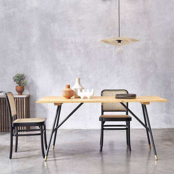 Tisch ROBIN Beige - Massivholz - 160 x 75 x 80 cm