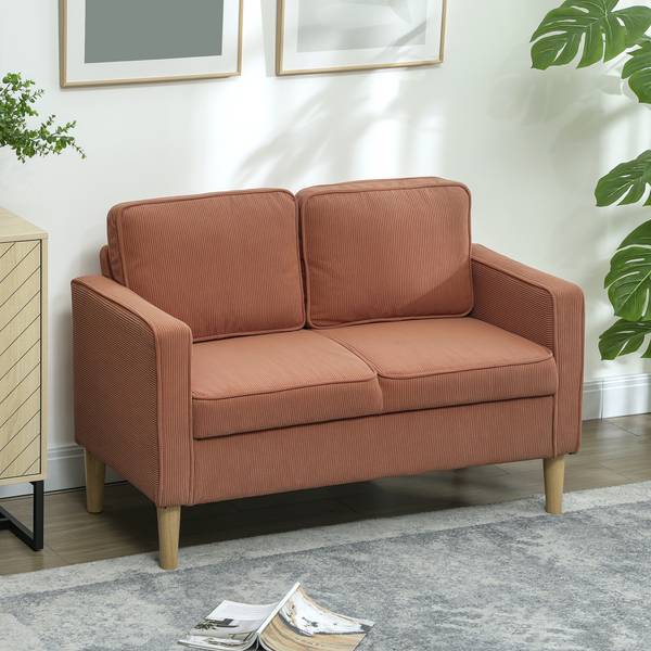 2 Sitzer Sofa 83B-130V00PK Orange - Cord - 63 x 79 x 117 cm