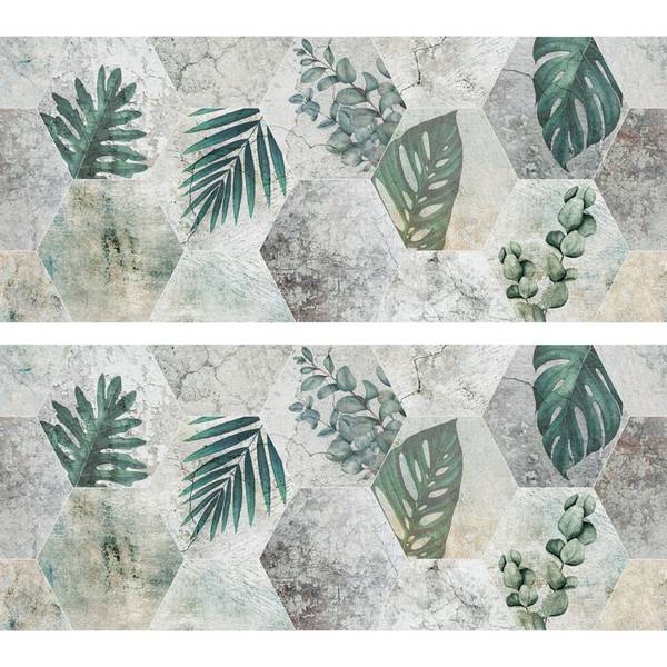 2 Wandpaneel Badezimmer-MIX & VÉGÉTAL Polyester PVC - 70 x 30 x 70 cm