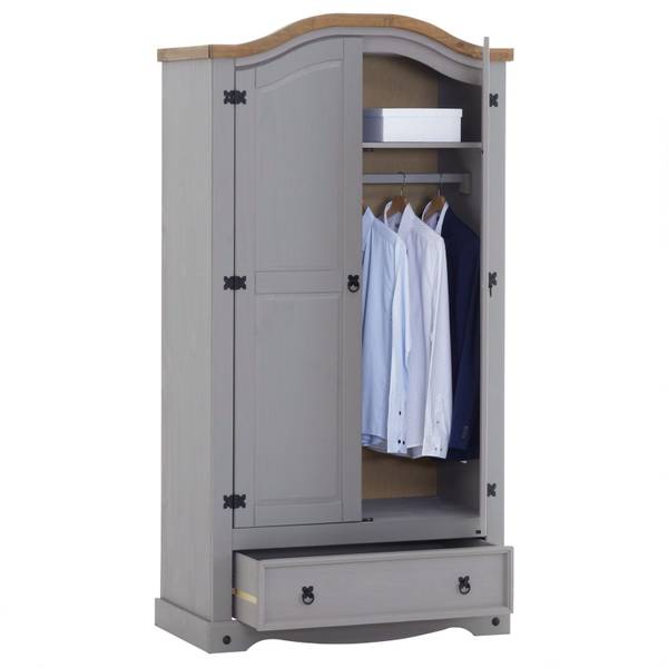 Kleiderschrank RAMON Grau - Kiefer - 100 x 179 x 51 cm