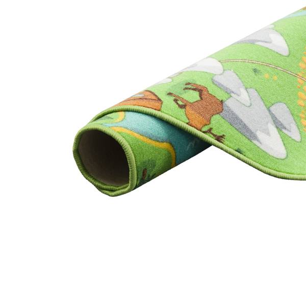 Kinder Spiel Teppich Campingplatz Rund Grün - Textil - 160 x 1 x 160 cm