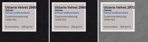 Ecksofa Montana Schwarz - Grau - Ecke davorstehend rechts - Samt