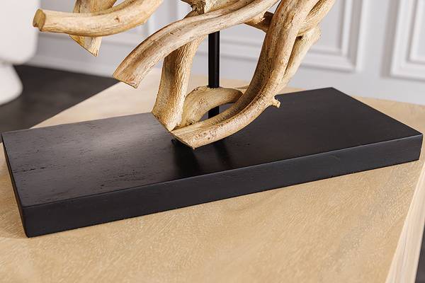 Tischlampe WAVE Schwarz - Holz - Weiß