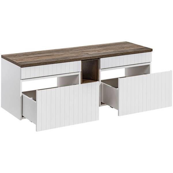 Badmöbel-Set IRAKLIO-56-40 2er-Set Weiß - Holzwerkstoff - 140 x 200 x 46 cm