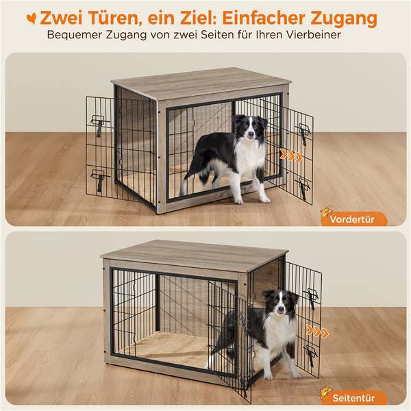 Hundetransportbox ARJ25 Grau - Metall - 65 x 68 x 96 cm
