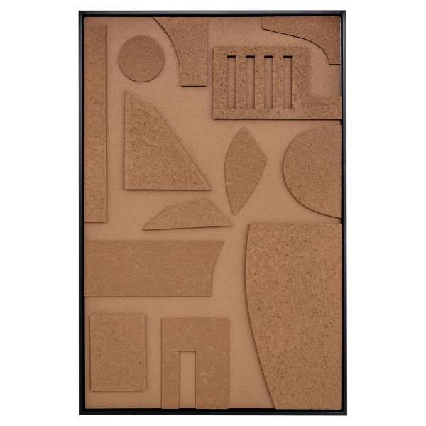 Reliefleinwand JILANI Braun - Holzwerkstoff - 3 x 90 x 60 cm