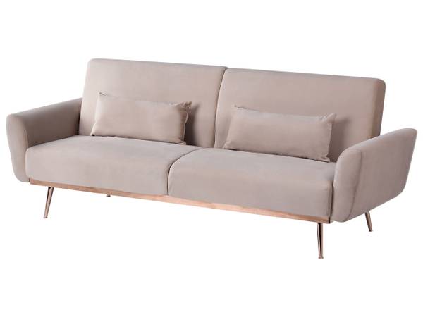 Sofa EINA 3-tlg Beige - Grau - Textil - 210 x 86 x 81 cm