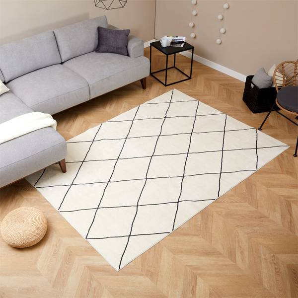 Teppich RHOMB Cremeweiß - 160 x 230 cm