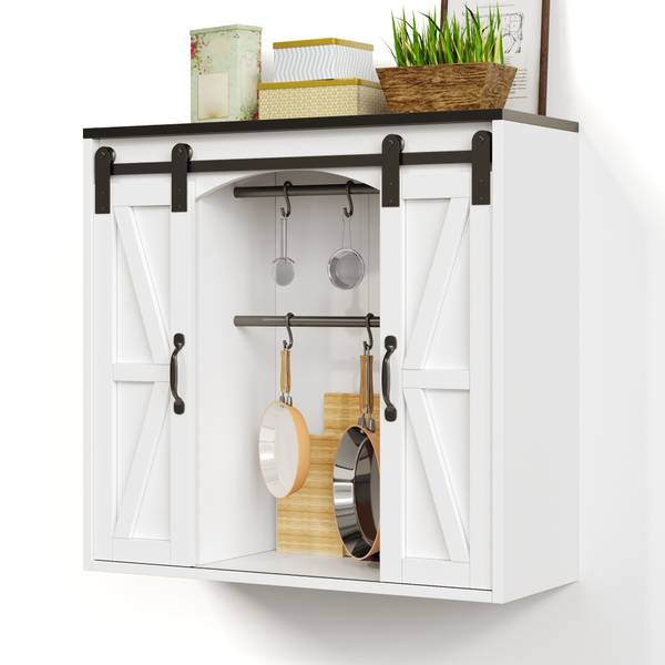 Keukenwandkast OUMUD Ⅰ wit - plaatmateriaal op houtbasis - 31 x 76 x 80 cm