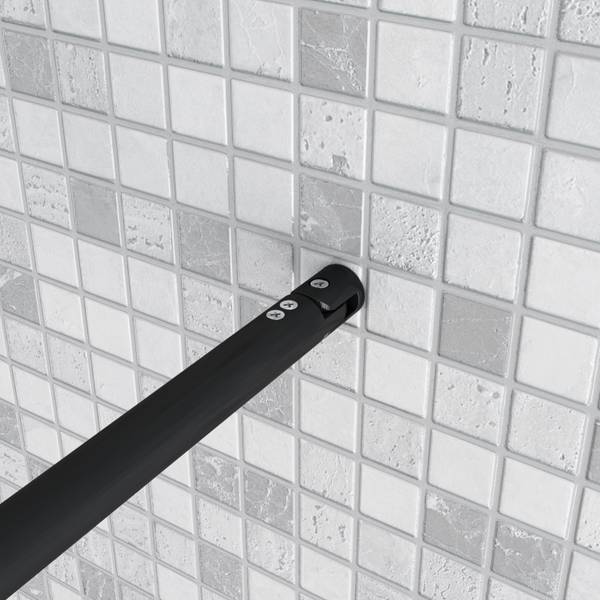 schwarze Duschwand Walk-In Schwarz - Sicherheitsglas - 50 x 200 x 1 cm