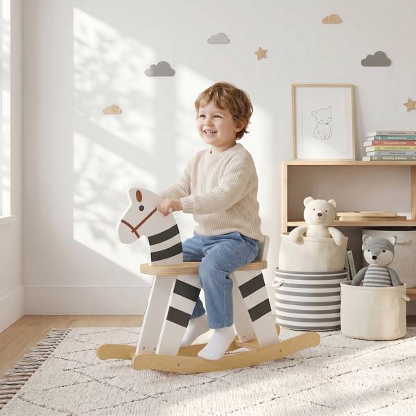 Kinderschaukelpferd 330-215V80MX Holzwerkstoff - 26 x 53 x 68 cm