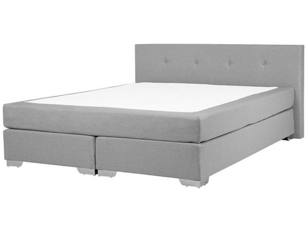 Boxspringbed CONSUL 4-delig grijs - textiel - 191 x 91 x 212 cm