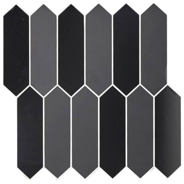 Selbstklebende Fliesen HH-HD7711 Schwarz - Kunststoff - 33 x 1 x 33 cm