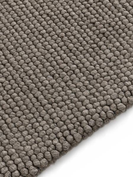 Handgewebter Wollteppich Läufer Beads Grau - 70 x 200 cm