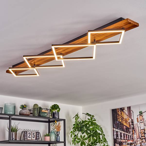 Deckenleuchte Palermo Schwarz - Weiß - Aluminium - PVC - 41 x 12 x 135 cm