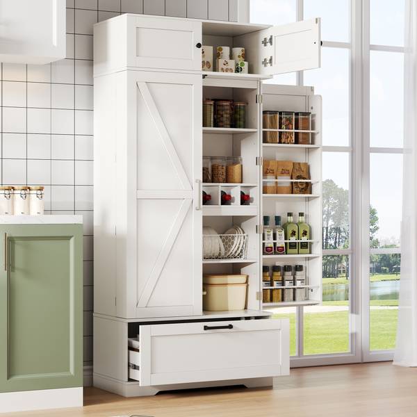 Buffetschrank WoodyLucy Ⅶ Weiß - Holzwerkstoff - 80 x 180 x 40 cm