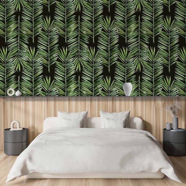 Tapete palmblätter Grün - Papier - 260 x 270 x 1350 cm