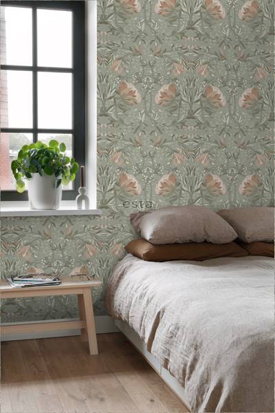 Tapete 139419 Grün - Fleece - 53 x 1005 x 53 cm