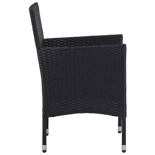 Salon de jardin 3014193-2 Noir - Marron - Polyester - Acier - 80 x 75 x 80 cm