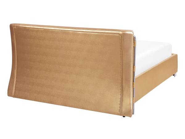 Doppelbett PARIS Gold - Silber - Echtleder - 215 x 83 x 228 cm