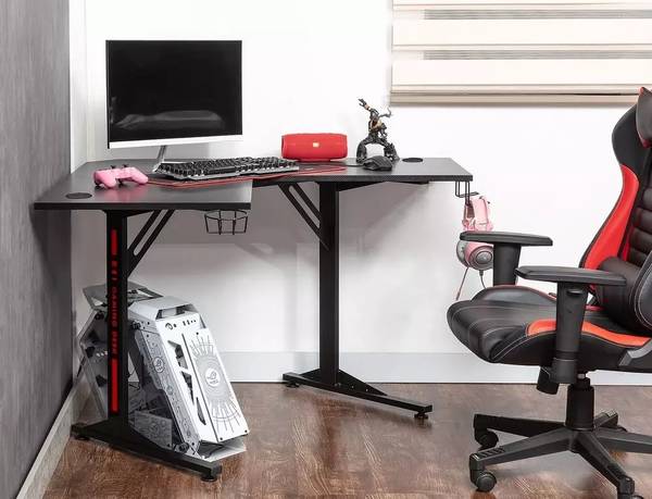 Computertisch B-219 Schwarz - Holzwerkstoff - 120 x 76 x 120 cm