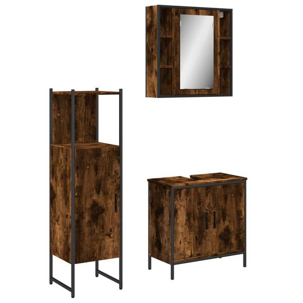 Meubles de bain 3033727 lot de 3 Marron - Bois manufacturé - 16 x 60 x 60 cm