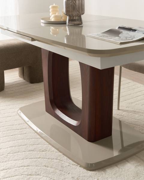 Table extensible BERRIGAN Beige - Marron - Bois manufacturé - 90 x 76 x 160 cm