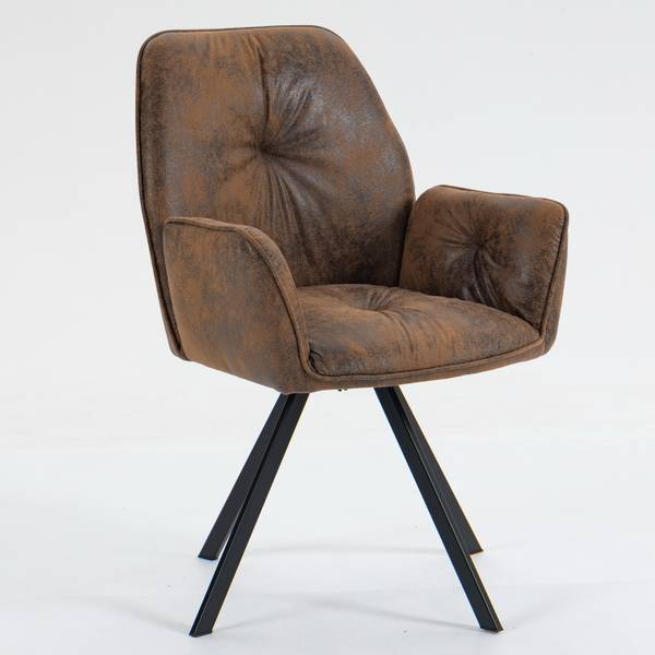 Bürostuhl CALF 2er-Set Braun - Textil - 60 x 83 x 60 cm