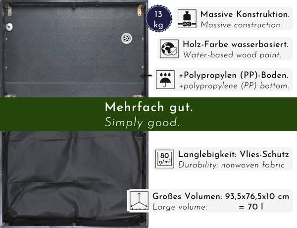 Design-Mährobotergarage cubilio2 Braun - Massivholz - 79 x 80 x 96 cm