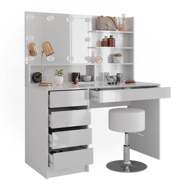 Schminktisch Sherry 41294 3er set Weiß - Holzwerkstoff - 120 x 145 x 55 cm