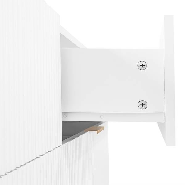 Sideboard Kommode WJM01 Weiß - Metall - Massivholz - 120 x 77 x 40 cm