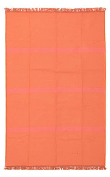 Kurzflorteppich Veria Orange - Baumwollstoff - 140 x 1 x 215 cm