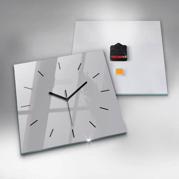 Wanduhr Morgengrauen Grau - Glas - 30 x 30 x 0 cm